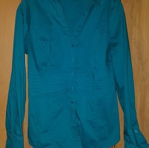 Torquise button down blouse
